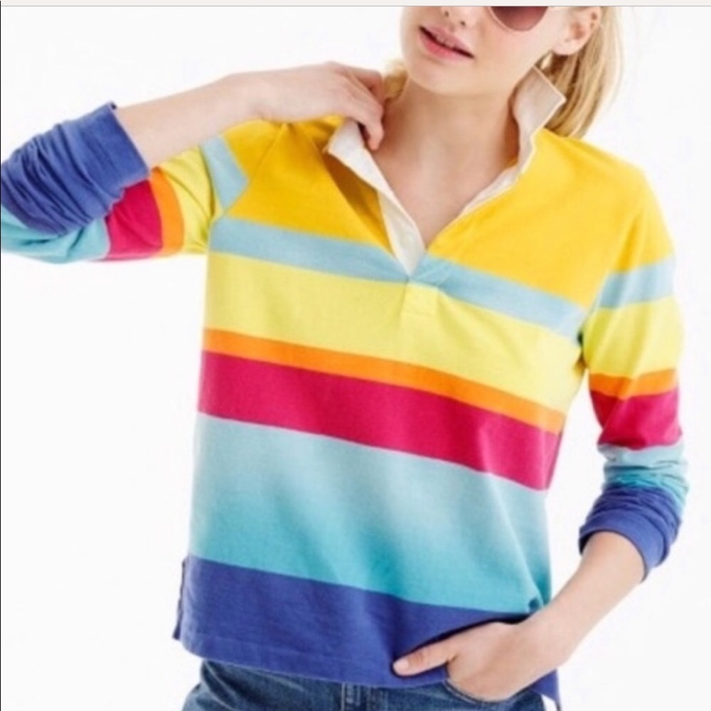 Multicolor rugby collared top Jcrew